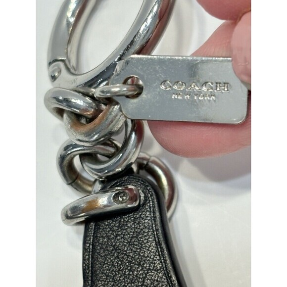 Coach Beaded Dark Teal Blue Bird Keychain Bag Charm Retro Keyfob 3.5" Glitter - Picture 11 of 13